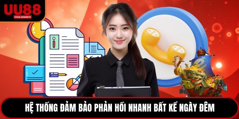 Hệ thống đảm bảo phản hồi nhanh bất kể ngày đêm